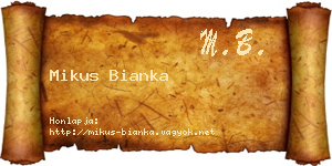 Mikus Bianka névjegykártya